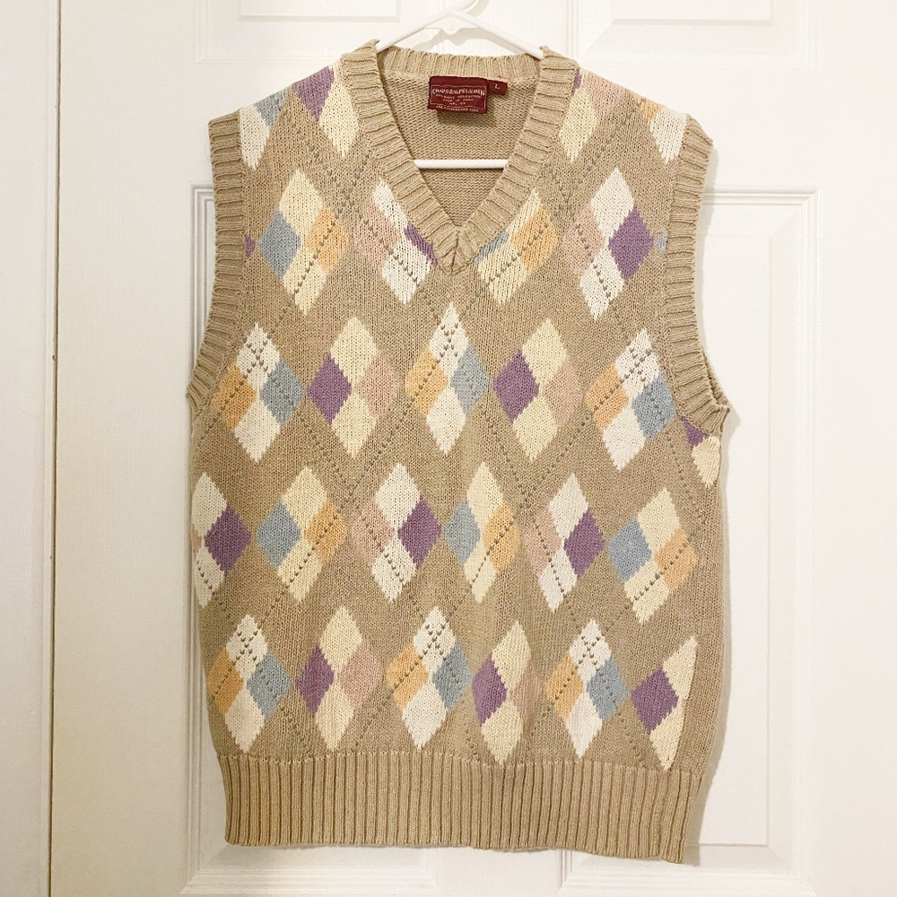 Chaps Ralph Lauren Size L Women’s Brown Vest Cardigan